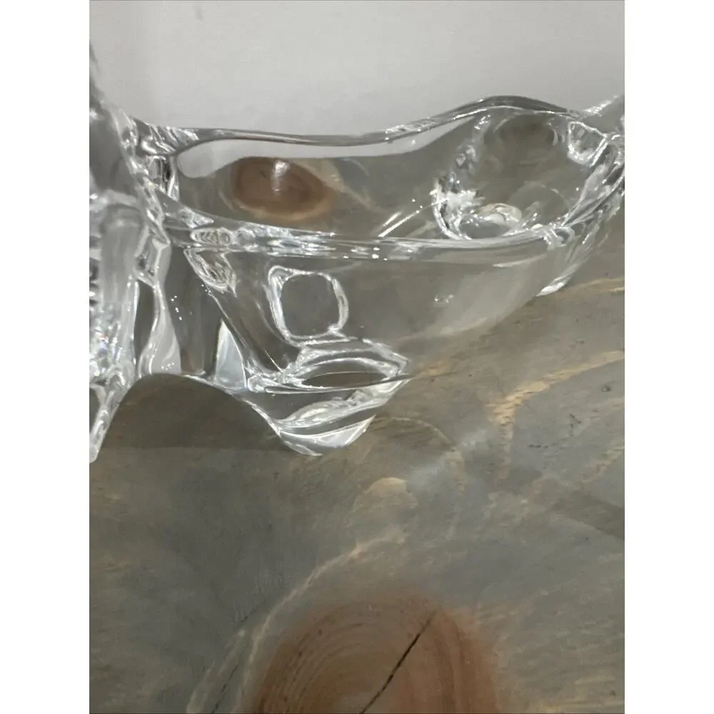 Sasaki Japan Crystal Glass Lion Figurine Accessory, Candy, Trinket Dish No Chips